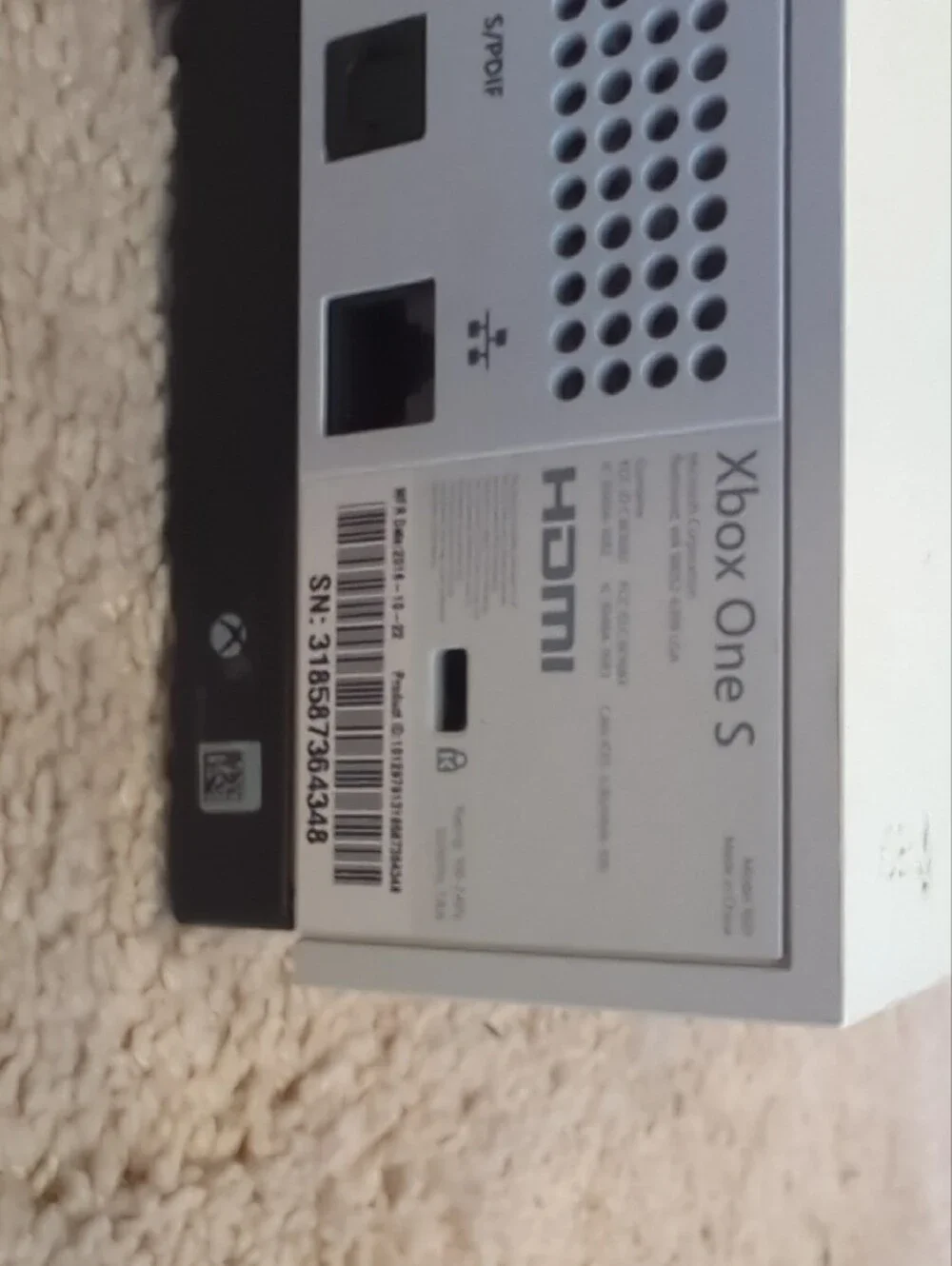 Microsoft White Xbox One S Slim Console